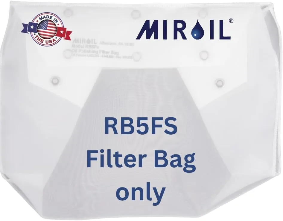 MirOil RB5FS Oil Polishing Filter Bag for Hot & Cold Oil, Extend the Life of Cooking Grease, Maintain Quality & Taste of Deep Fried Foods, Reduce Contaminants, (Filter Bag Only) - Part 12751