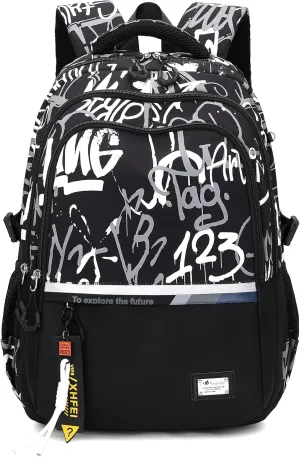 MITOWERMI Boys Backpack for Kids Letters School Bags for Elementary Primary Student Bookbags Middle Backpacks Teen Casual Travel Back Pack