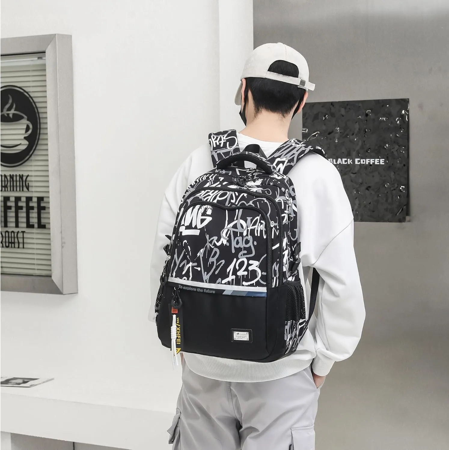 MITOWERMI Boys Backpack for Kids Letters School Bags for Elementary Primary Student Bookbags Middle Backpacks Teen Casual Travel Back Pack