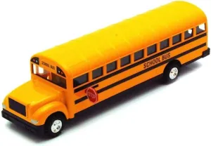 MK Large 8.5 inch Yellow School Bus DieCast Toy Car Model with Pull Back and Go Action