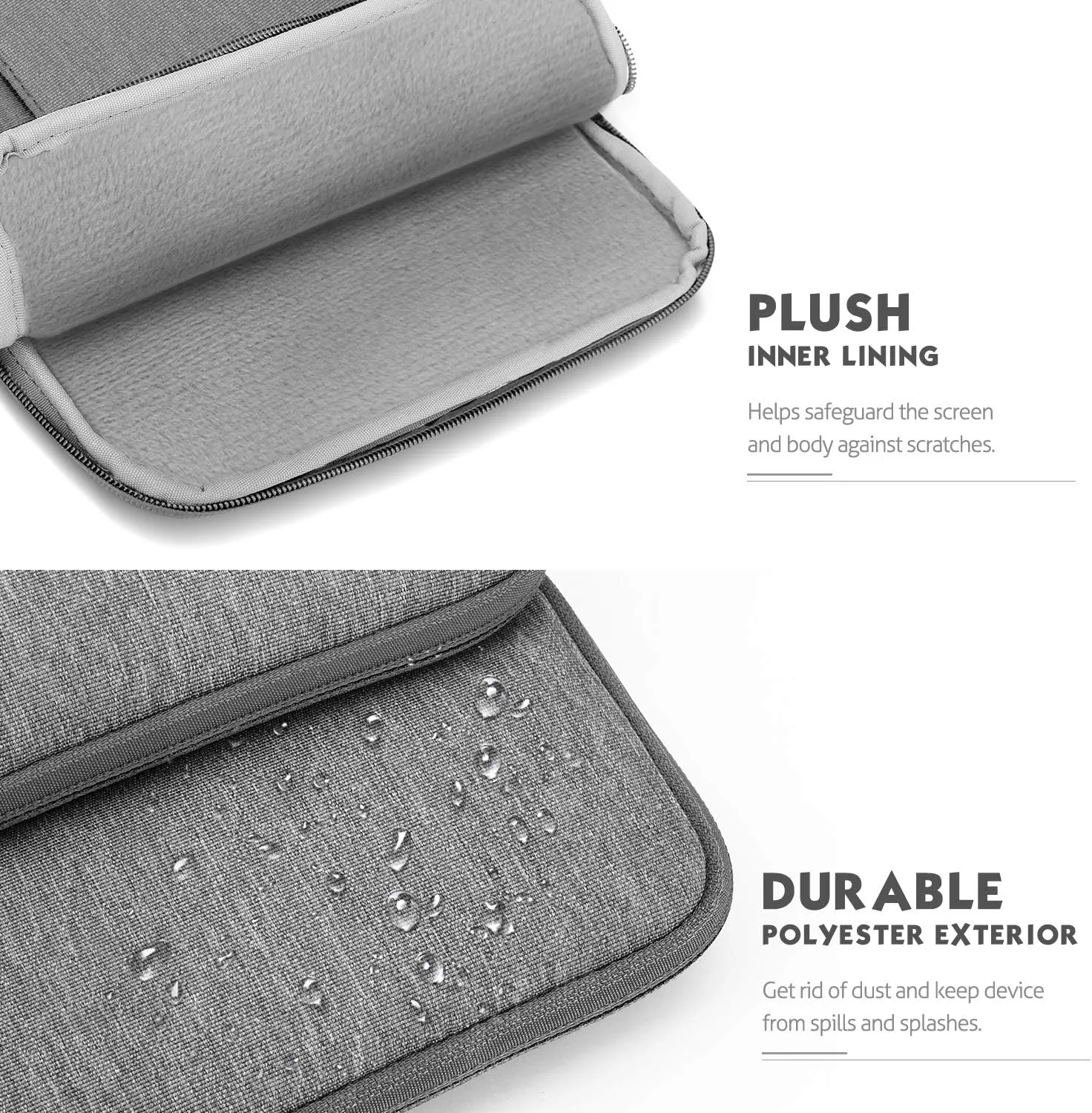 MoKo 12.9 Inch Tablet Sleeve Bag Carrying Case with Pockets Fits iPad Pro 12.9 M2 2022/2021/2020, Surface Laptop Go 12.4", Galaxy Tab S8 /S9  12.4" 2022/2023, Light Gray