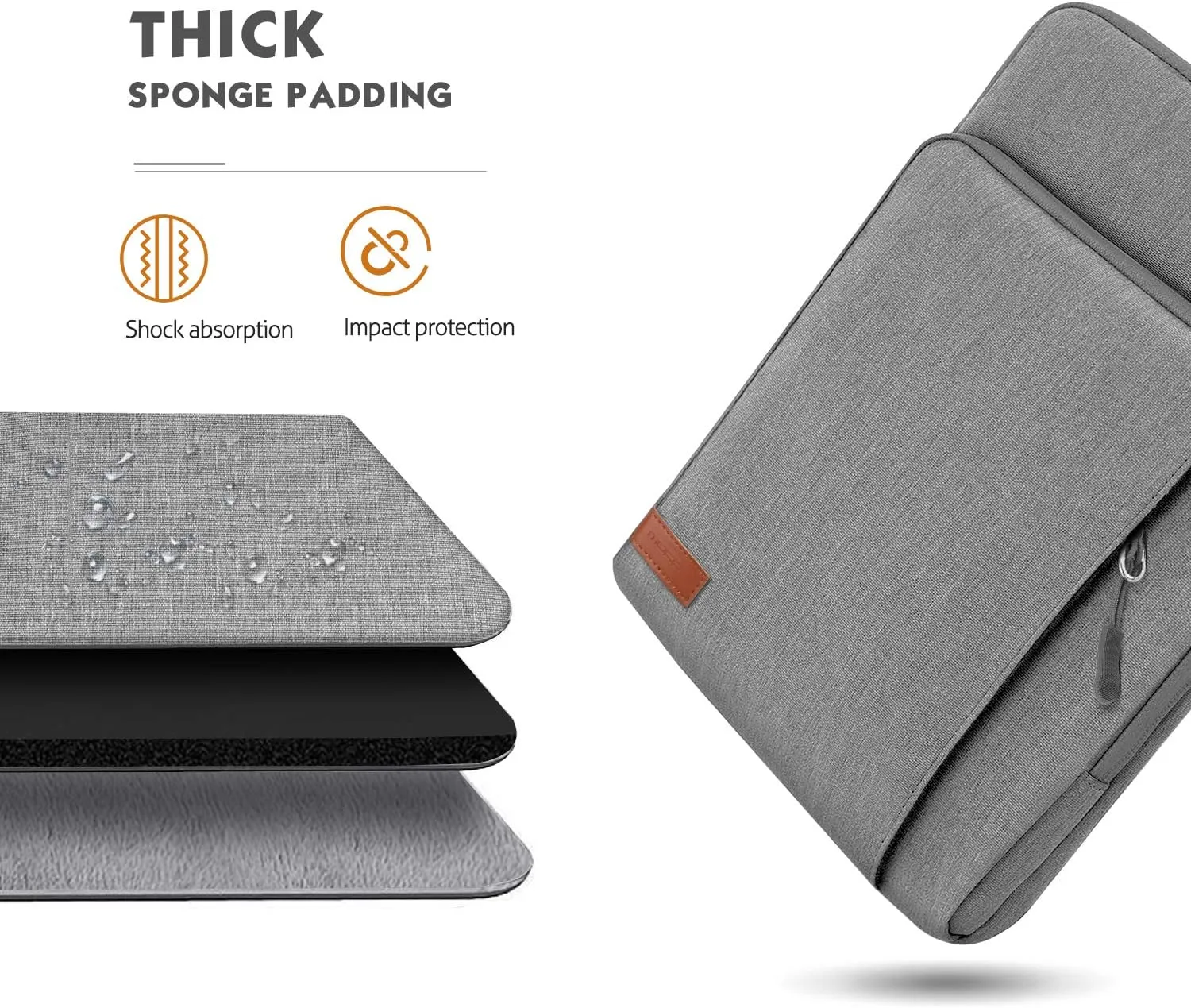 MoKo 12.9 Inch Tablet Sleeve Bag Carrying Case with Pockets Fits iPad Pro 12.9 M2 2022/2021/2020, Surface Laptop Go 12.4", Galaxy Tab S8 /S9  12.4" 2022/2023, Light Gray