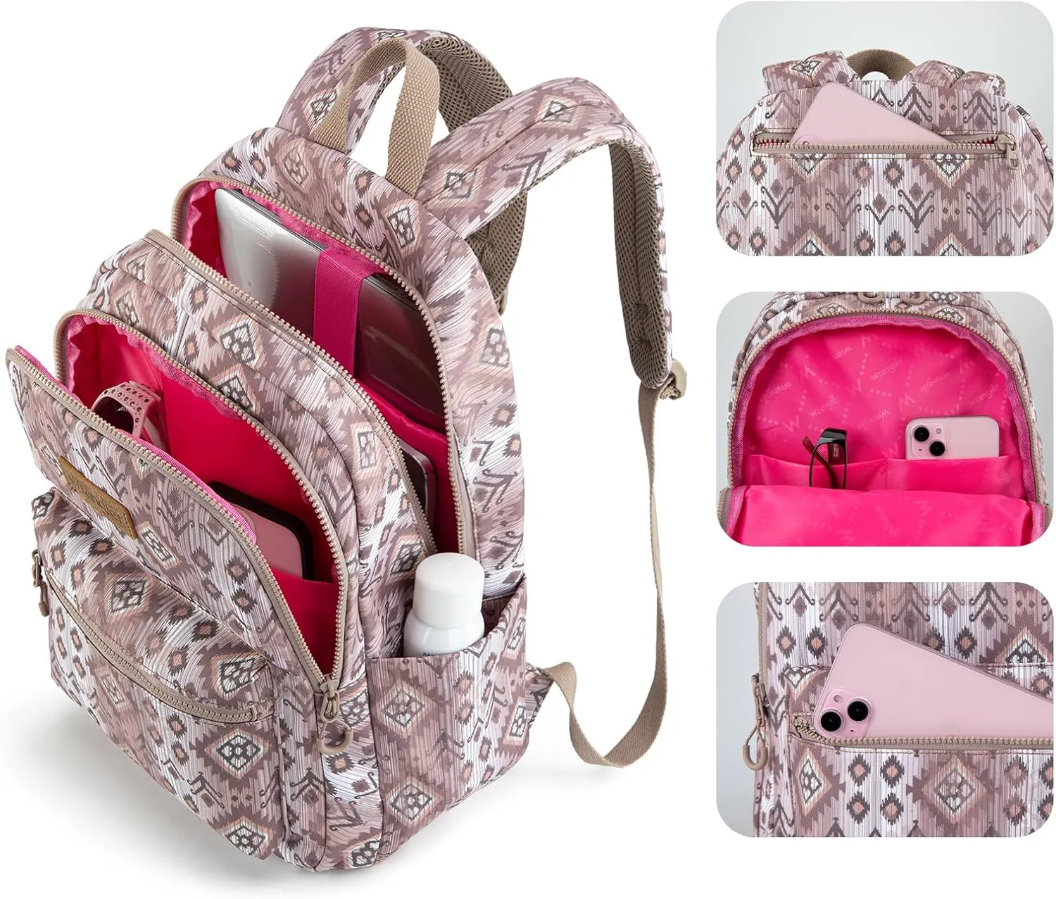 Montana West x Wrangler Aztec Backpack Mommy Daypack Western Travel Bag for Women