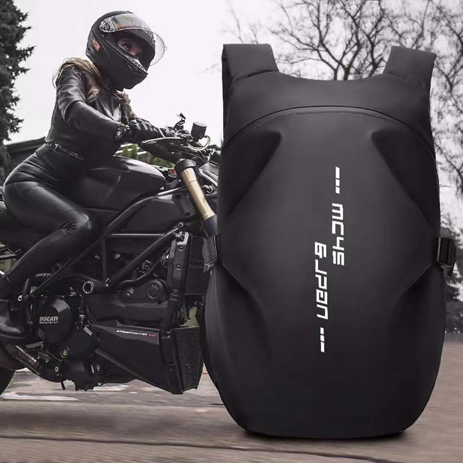 Motorcycle Backpack,waterproof helmet backpack for Men,riding bag,bikers backpack,laptop bags,large capacity travel backpacks (Black)