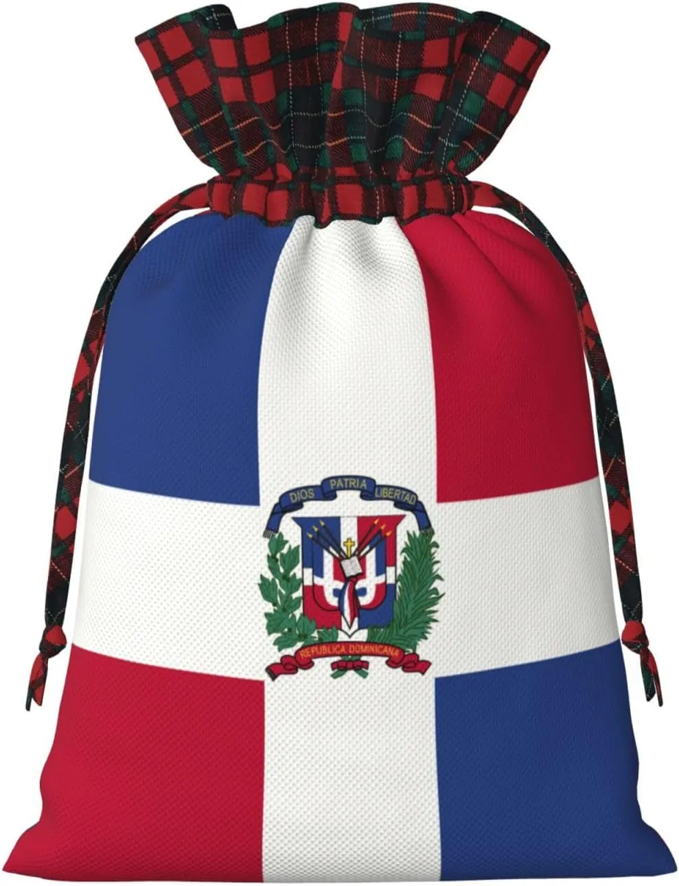 Mqtzyiwx Dominican Republic Christmas Drawstring Gift Bags,Gift Wrapping Bag Party Favors Bags Medium Santa Gift Bags For Xmas Holiday Party Favor Decor