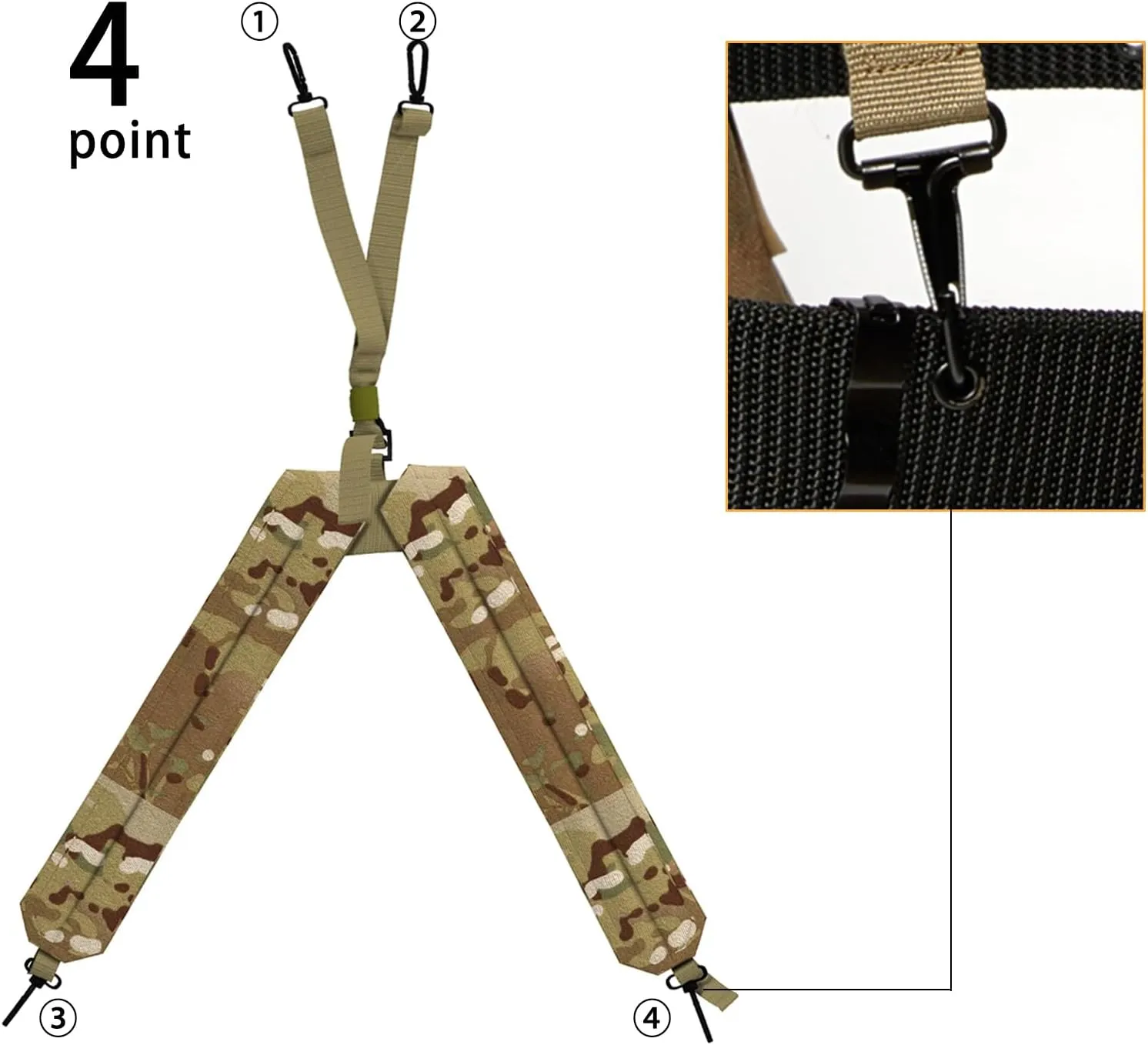 MT Military ALICE Yoke Shoulder Strap with Belt and Utility Army Butt Pack for Outdoor Backpack Multicam/Olive Drab