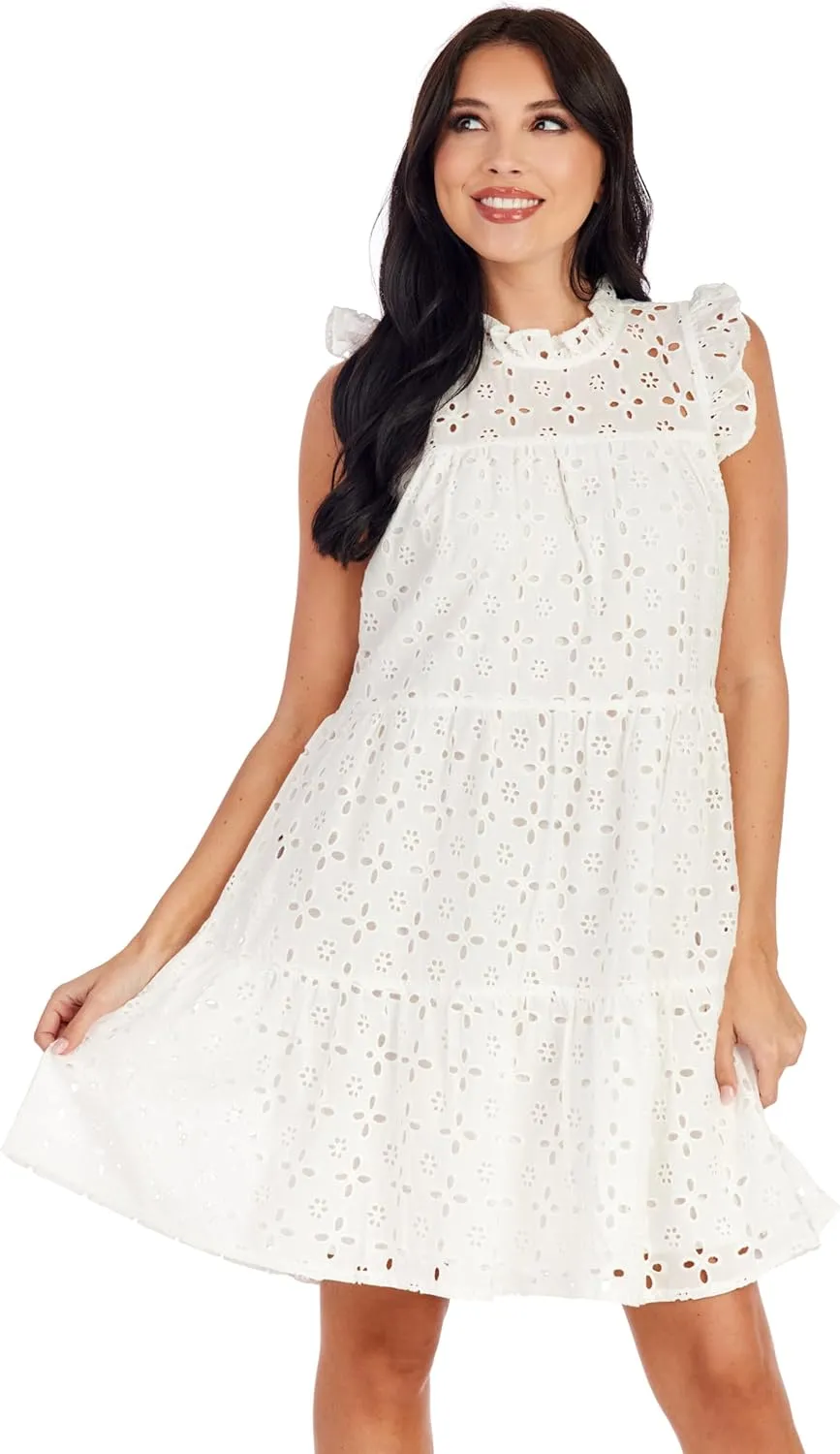 Mud Pie Women's Lula Eyelet Dress
