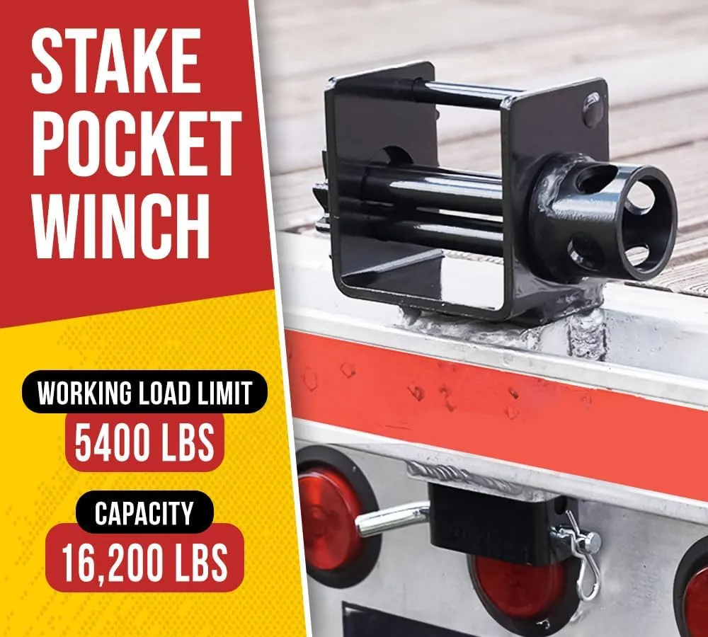 Mytee Products (4 Pack) Trailer Stake Pocket Winch Flatbed Utility Capacity# 16200 lbs