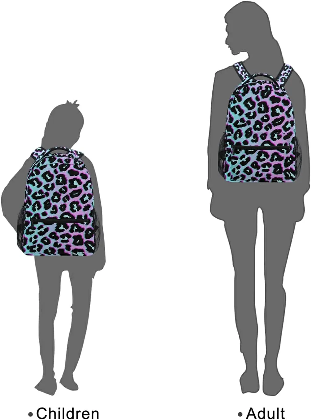 Name Personalized Bookbags Laptop Backpack for High School Women/Men Teens Customed Rainbow Leopard Print Cheetah Animal Student Travel College Casual Shoulder Daypack