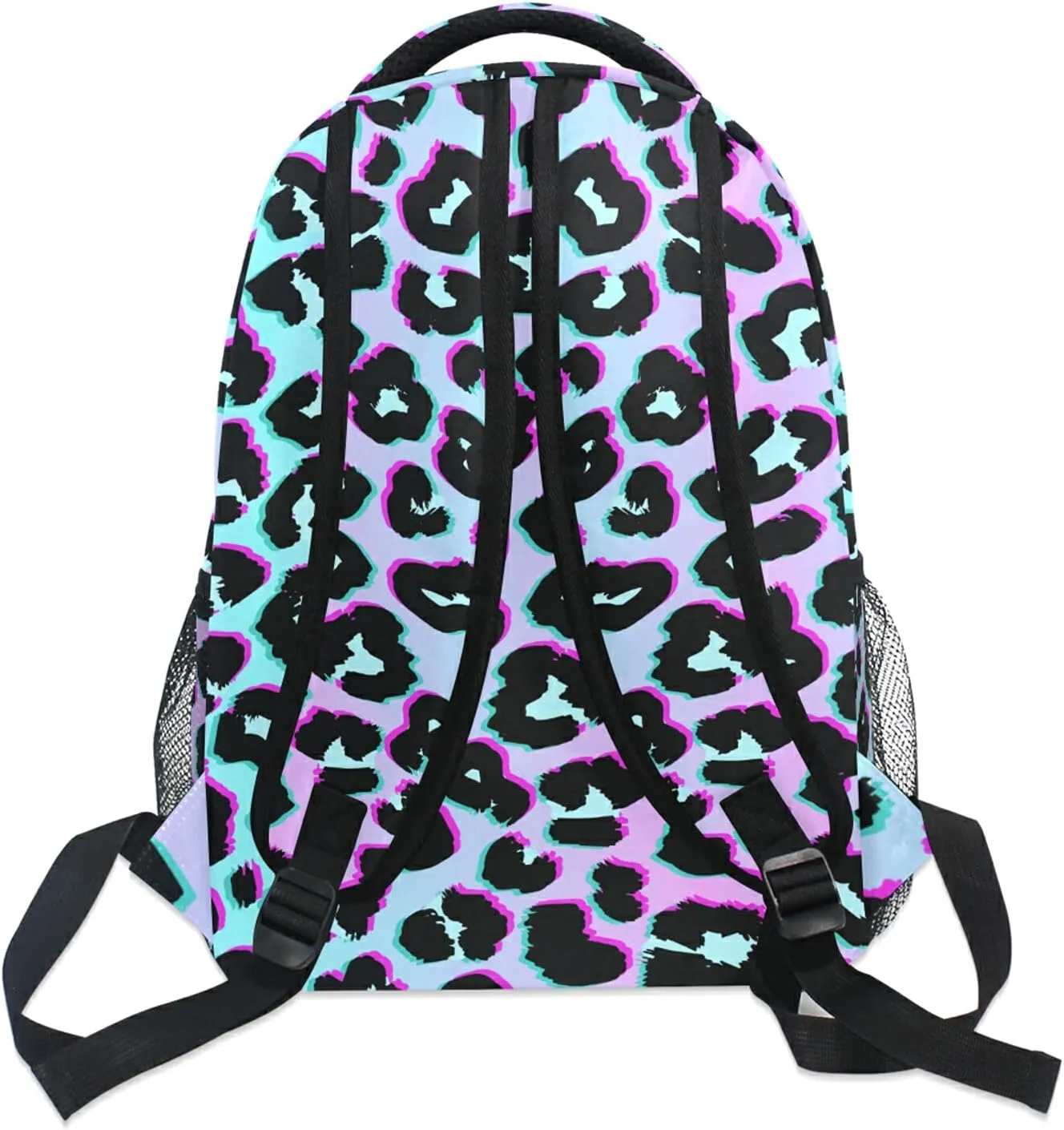 Name Personalized Bookbags Laptop Backpack for High School Women/Men Teens Customed Rainbow Leopard Print Cheetah Animal Student Travel College Casual Shoulder Daypack