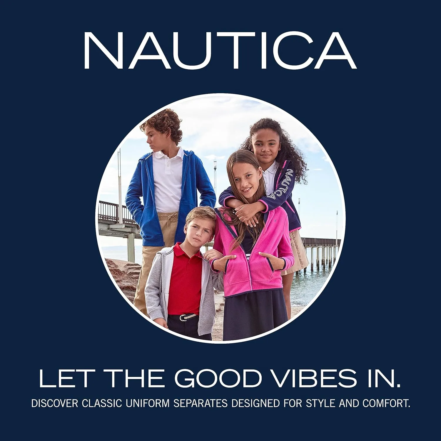 Nautica Boys' School Uniform Flat Front Twill Short