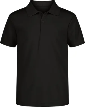 Nautica Boys' School Uniform Short Sleeve Polo Shirt, Button Closure, Moisture Wicking Performance Material