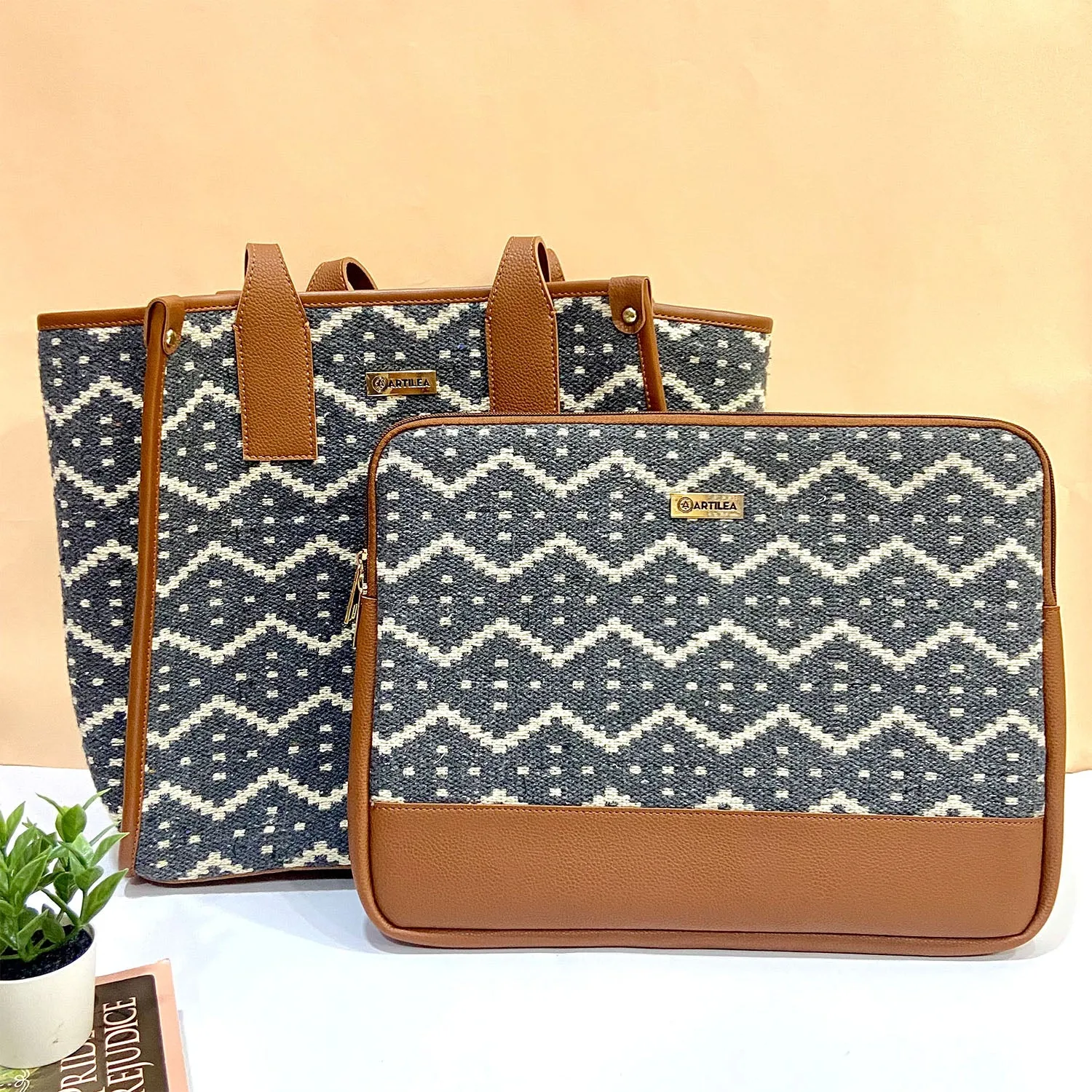 Nautical Waves & Combo of Tote & Laptop Sleeve