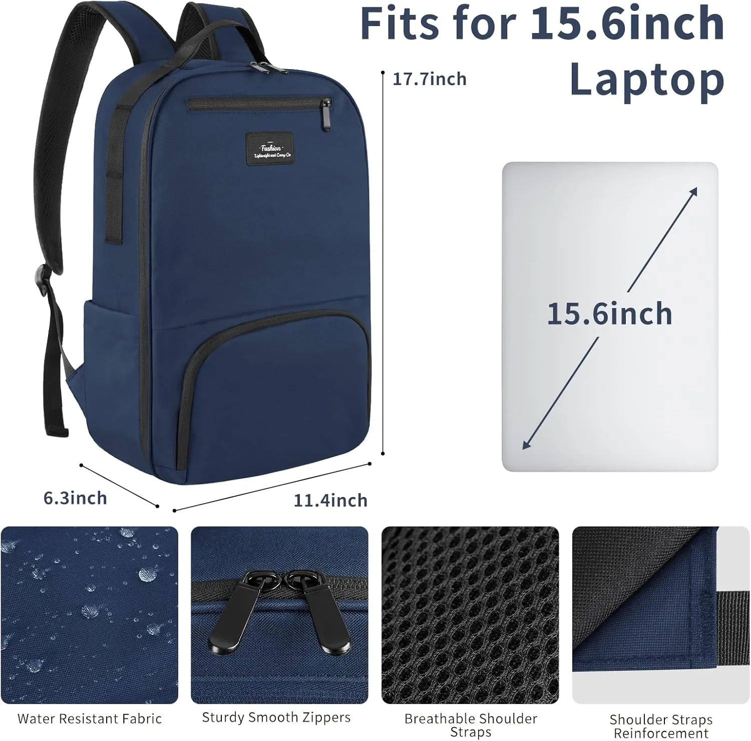 Navy Backpack for Men, Blue Backpacks for Work, College,Travel,Lapotp Backpack 15.6 inch, Personal Item Back Pack,Travel Back pack Carry On Flight Approved,School Backpack for Boys Girls