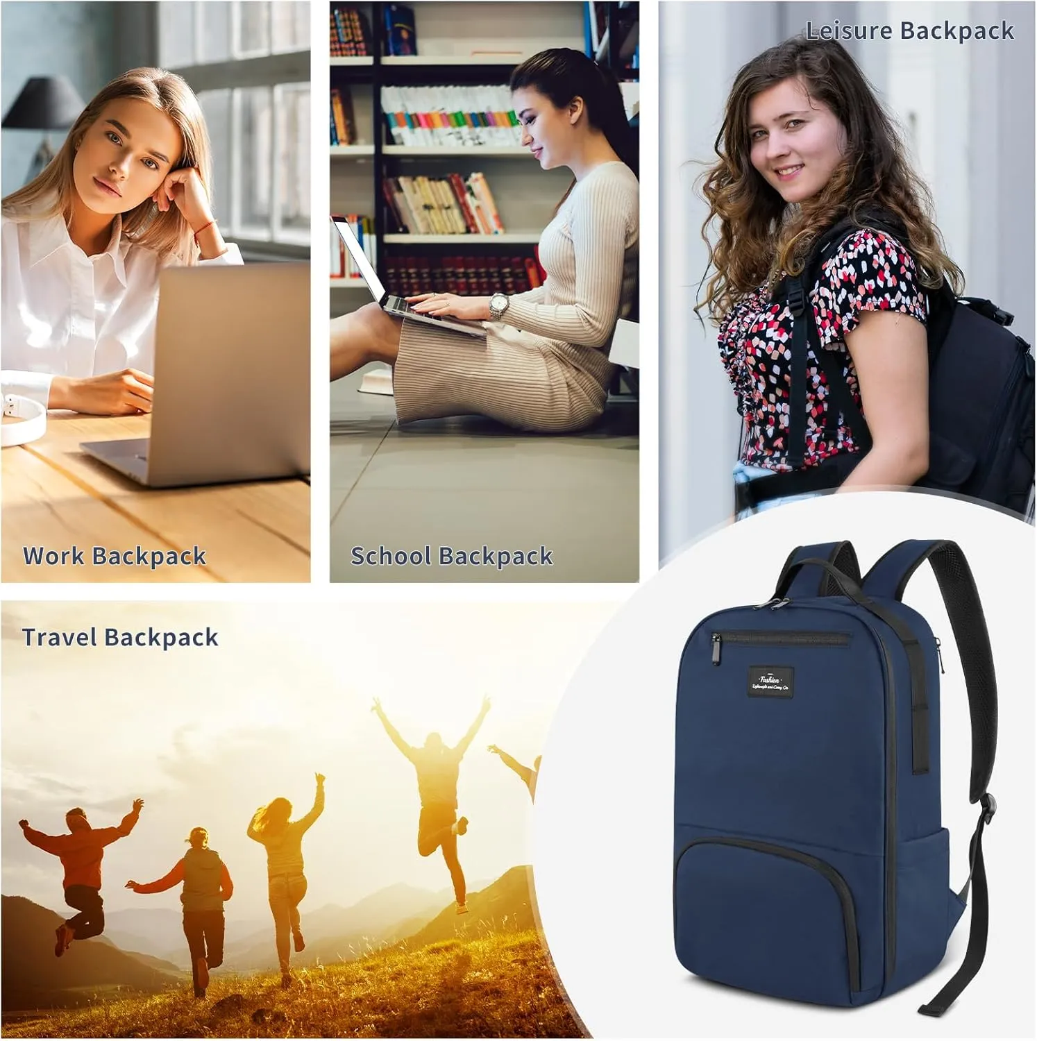 Navy Backpack for Men, Blue Backpacks for Work, College,Travel,Lapotp Backpack 15.6 inch, Personal Item Back Pack,Travel Back pack Carry On Flight Approved,School Backpack for Boys Girls