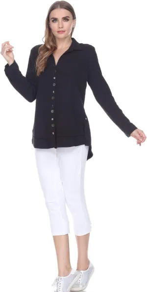 Neon Buddha Women's Stepping Out Shirt Sweater, Black, Medium