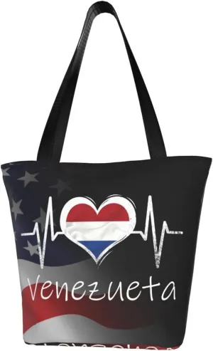 Netherlands Flag Heartbeat Fashion Shoulder Bag Large Capacity For Man Or Woman