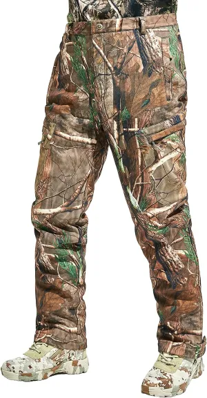 NEW VIEW Camo Hunting Pants for Men, Warm Fleece Lined, Quiet Water-Resistant Winter Clothes for Cold Weather