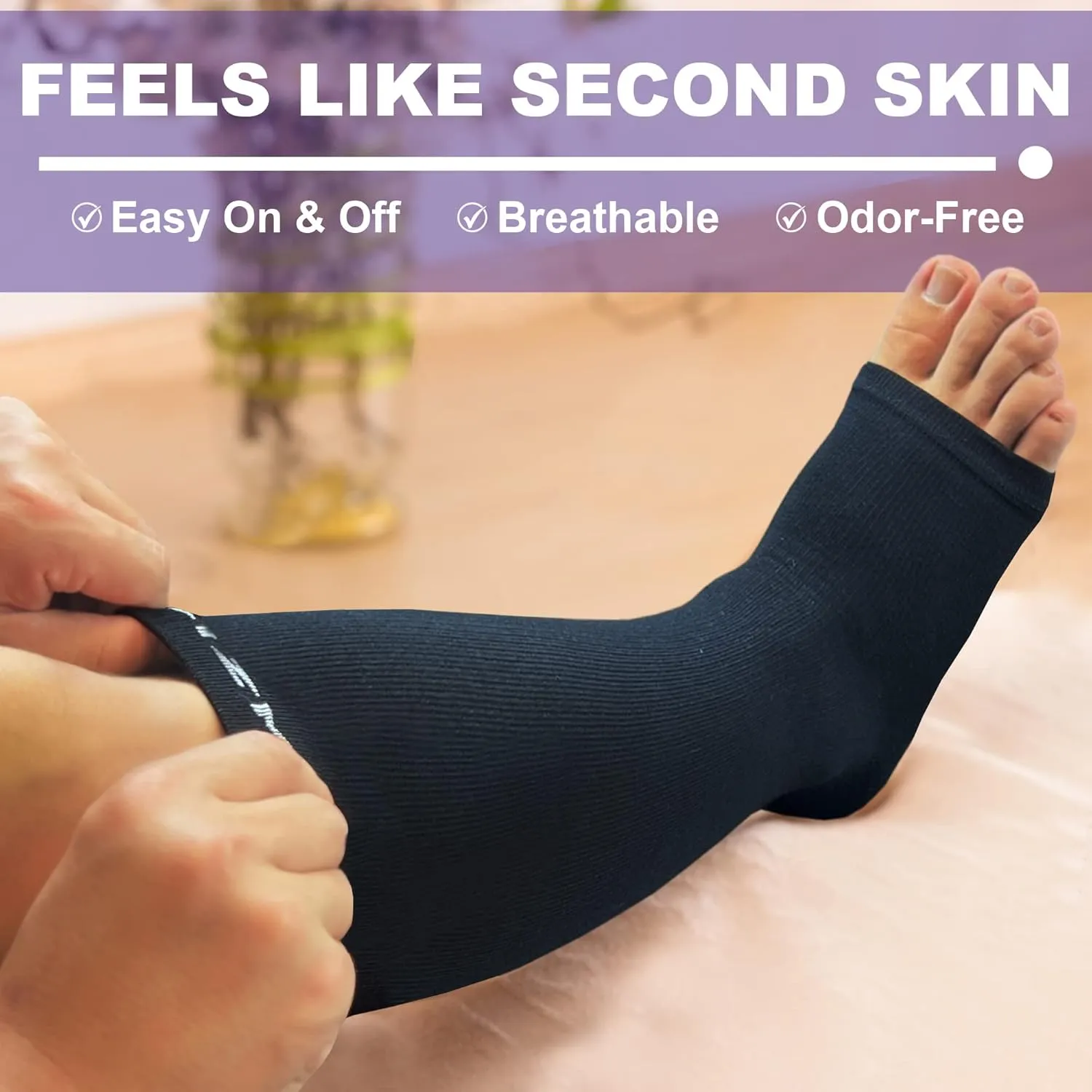 NEWZILL Compression Socks for Women & Men Circulation 20 mmHg, Graduated Open Toe, Cotton Compression Socks for Nurses