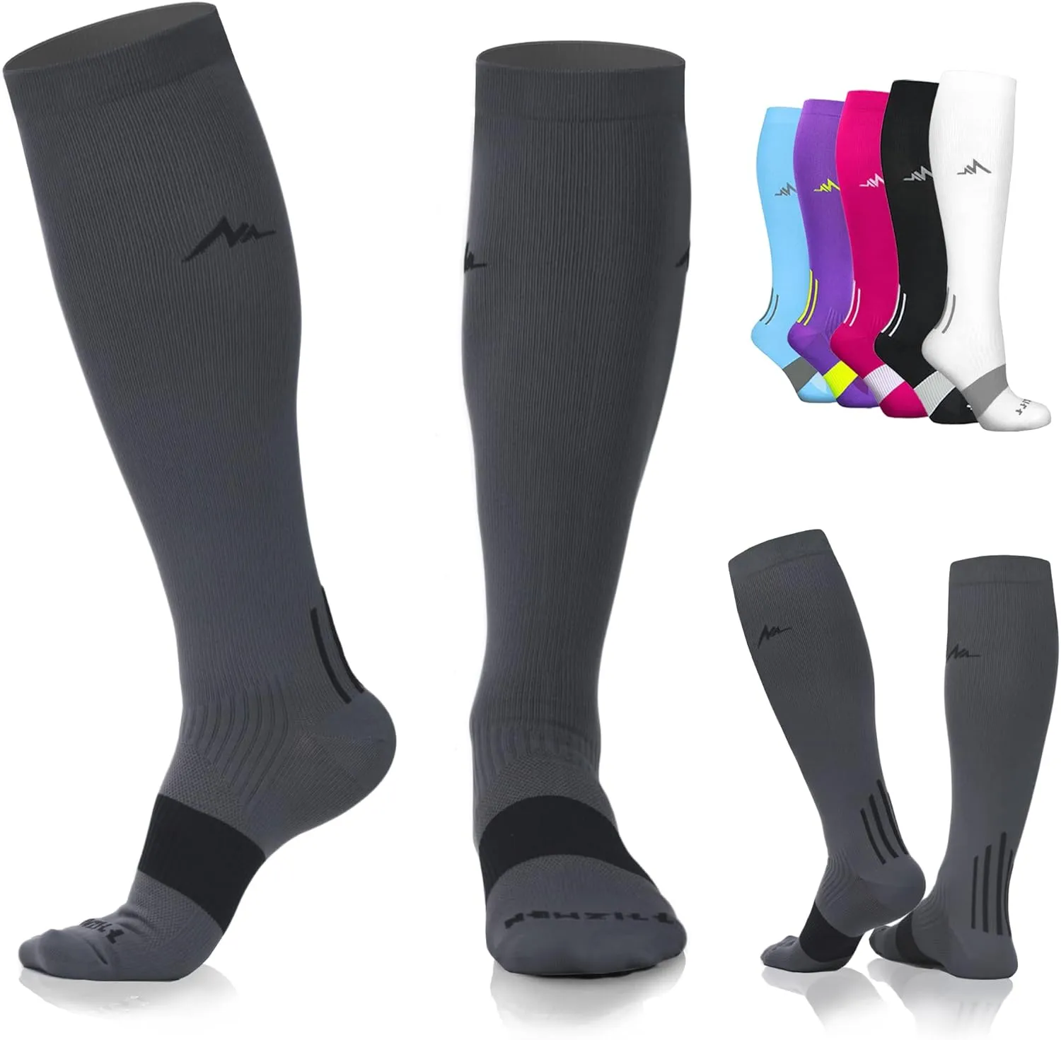 NEWZILL Medical Compression Socks for Women & Men Circulation 20-30 mmHg, Best for Running Athletic Hiking Travel Flight Nurses