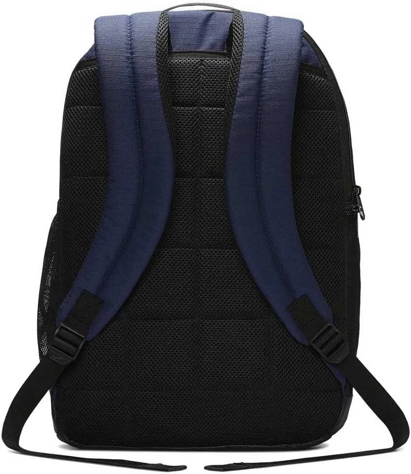 Nike Brasilia Medium Training Nike Backpack for Women and Men with Secure Storage & Water Resistant Coating, Midnight Navy/Black/White