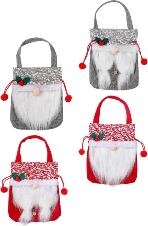 NOLITOY 4pcs Christmas Bag Christmas Favor Bags Reusable Cartoon Storage Bags Santa Sack Packing Bags Holiday Bags Christmas Bags Old People Storage Rack Cloth Snack