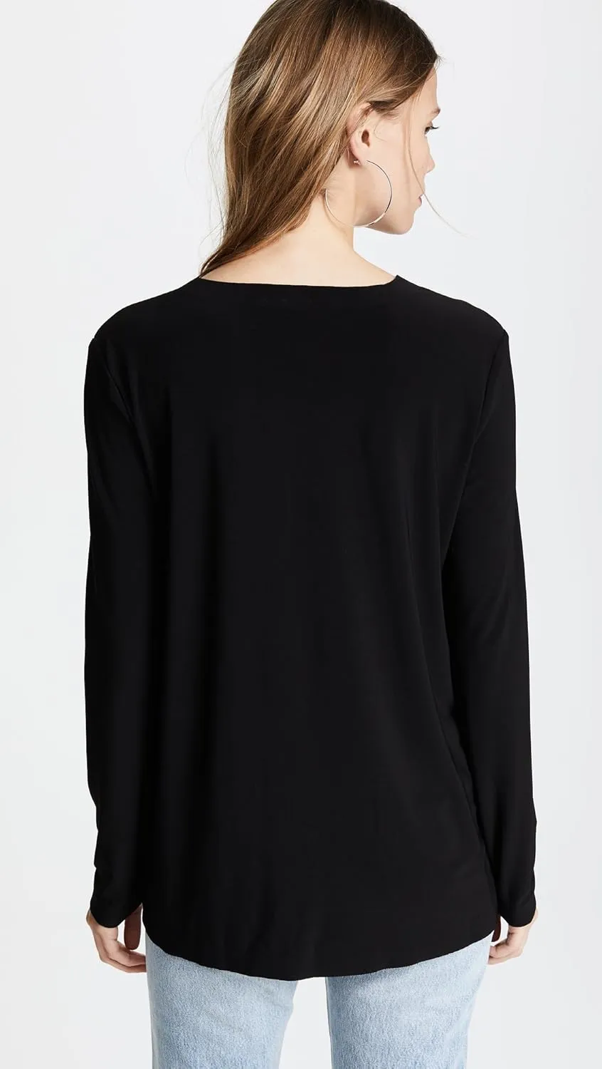 Norma Kamali Women's Long Sleeve Crew Top
