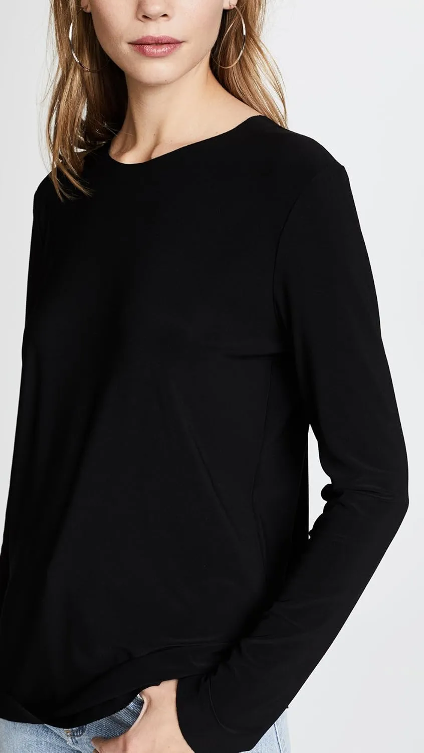 Norma Kamali Women's Long Sleeve Crew Top