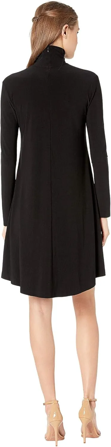 Norma Kamali Women's Long Sleeve Turtle Swing Dress