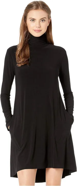 Norma Kamali Women's Long Sleeve Turtle Swing Dress