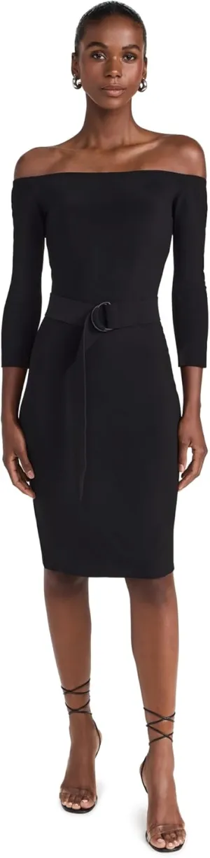 Norma Kamali Women's Off Shoulder Dress to Knee