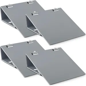 Nuanchu 4 Pcs Folding Slant Board for Writing 14 x 12 Inch Large Adjustable Tilted Slanted Clipboard Writing Board for Office Table Improve Handwriting Reading Drawing Legibility Supplies Tool, Grey