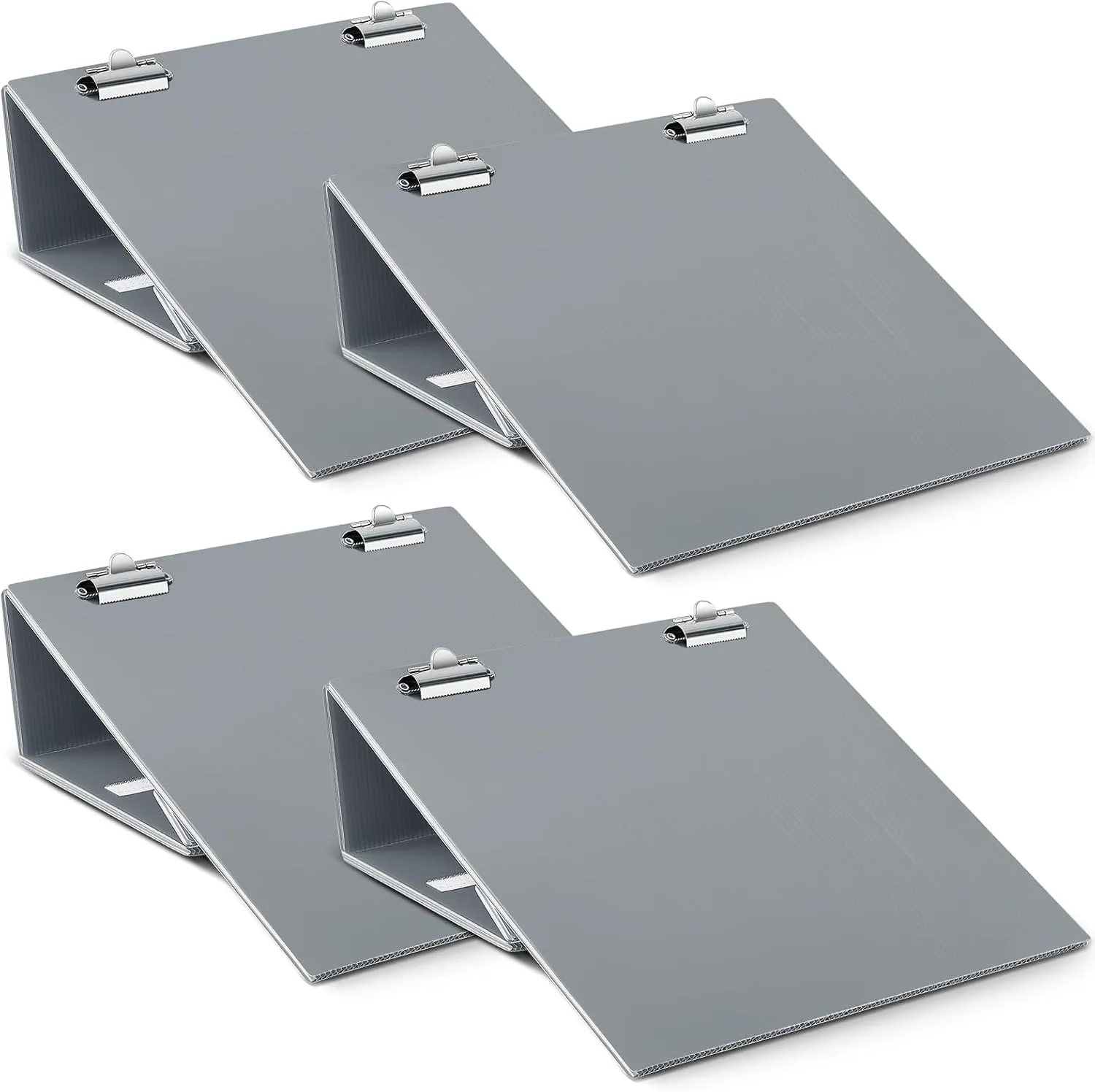 Nuanchu 4 Pcs Folding Slant Board for Writing 14 x 12 Inch Large Adjustable Tilted Slanted Clipboard Writing Board for Office Table Improve Handwriting Reading Drawing Legibility Supplies Tool, Grey
