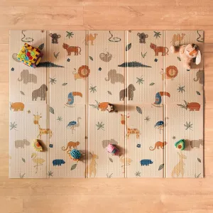 Nuby Reversible Baby Floor Mat - Foldable and Lightweight Baby Play Mat for Floor - Easy Storage and Travel - Safari