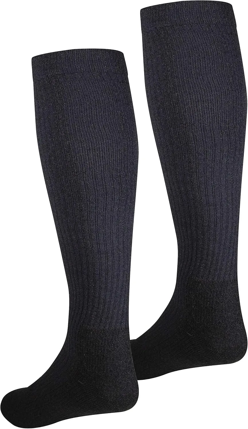 NuVein Compression Socks, 15-20 mmHg Support for Men, Padded Cushion Foot, Knee High, Closed Toe, Black, X-Large