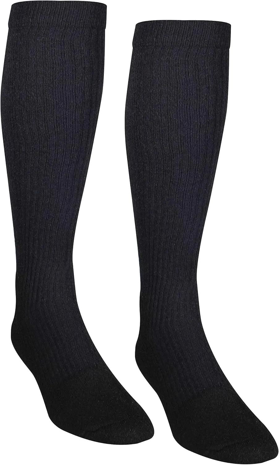 NuVein Compression Socks, 15-20 mmHg Support for Men, Padded Cushion Foot, Knee High, Closed Toe, Black, X-Large