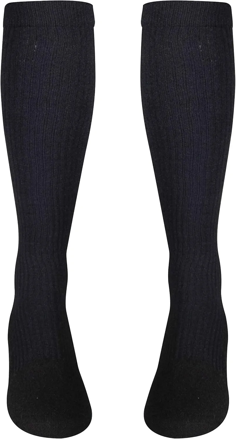 NuVein Compression Socks, 15-20 mmHg Support for Men, Padded Cushion Foot, Knee High, Closed Toe, Black, X-Large