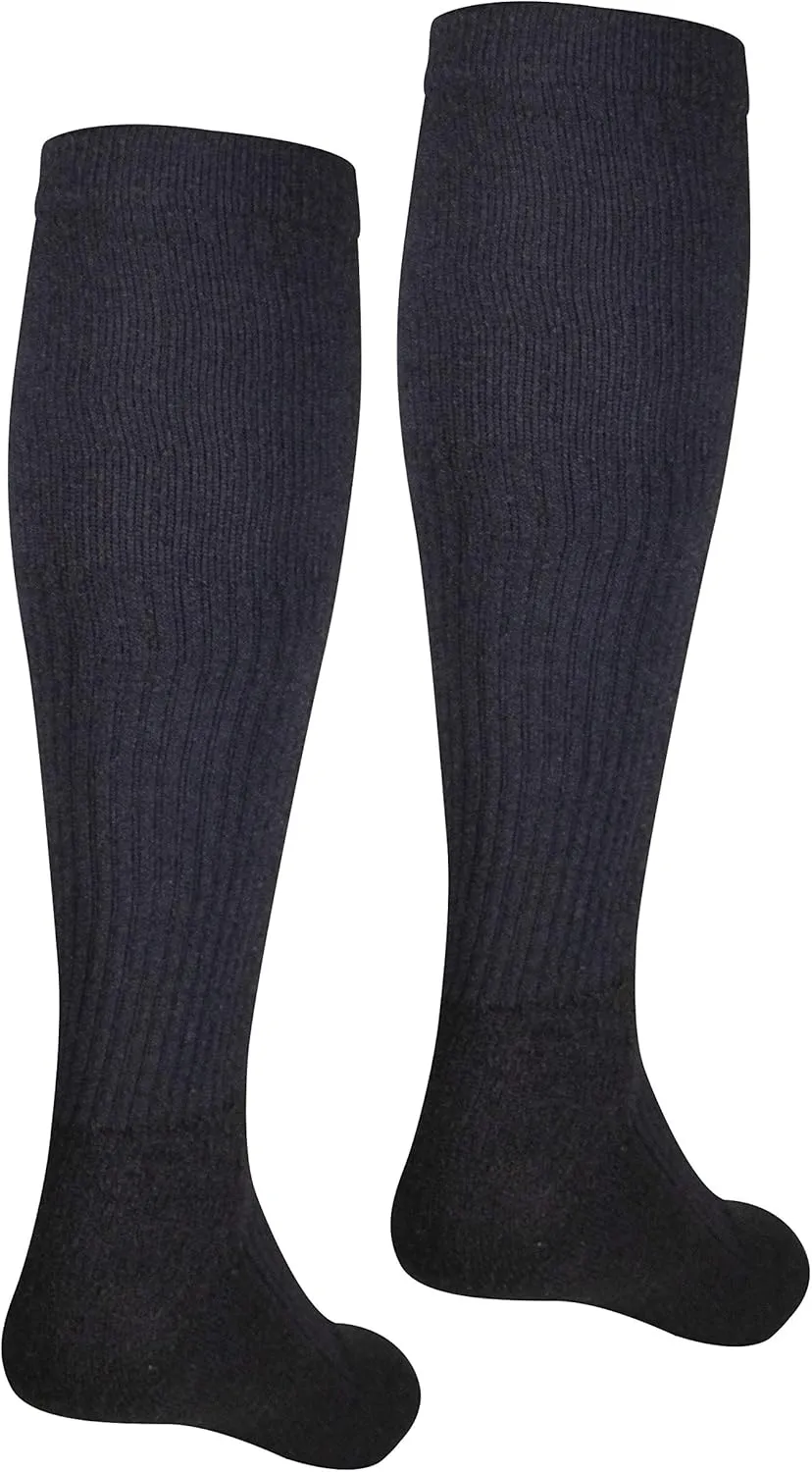 NuVein Compression Socks, 15-20 mmHg Support for Men, Padded Cushion Foot, Knee High, Closed Toe, Black, X-Large
