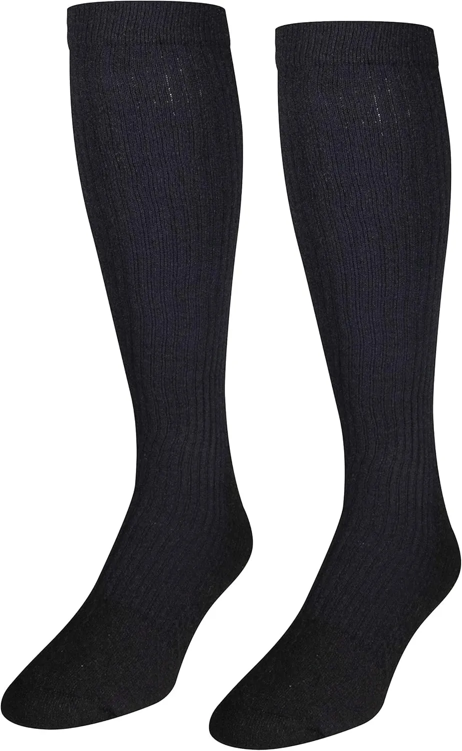 NuVein Compression Socks, 15-20 mmHg Support for Men, Padded Cushion Foot, Knee High, Closed Toe, Black, X-Large