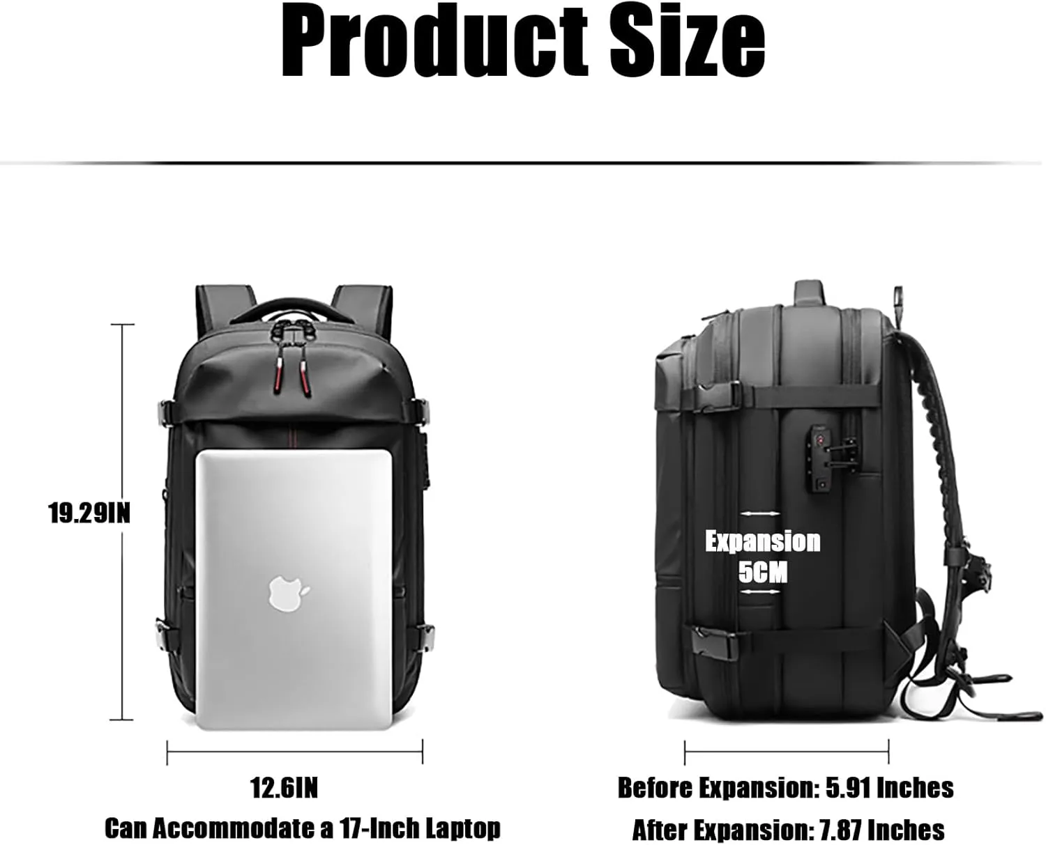 NUXMAW Vacpack Backpack, 60L Expandable Air Vacuum Backpack for Travel with Pump for Compression, Waterproof and Anti-Theft Laptop Backpack for Hiking, Business (Blue, No Air Pump)