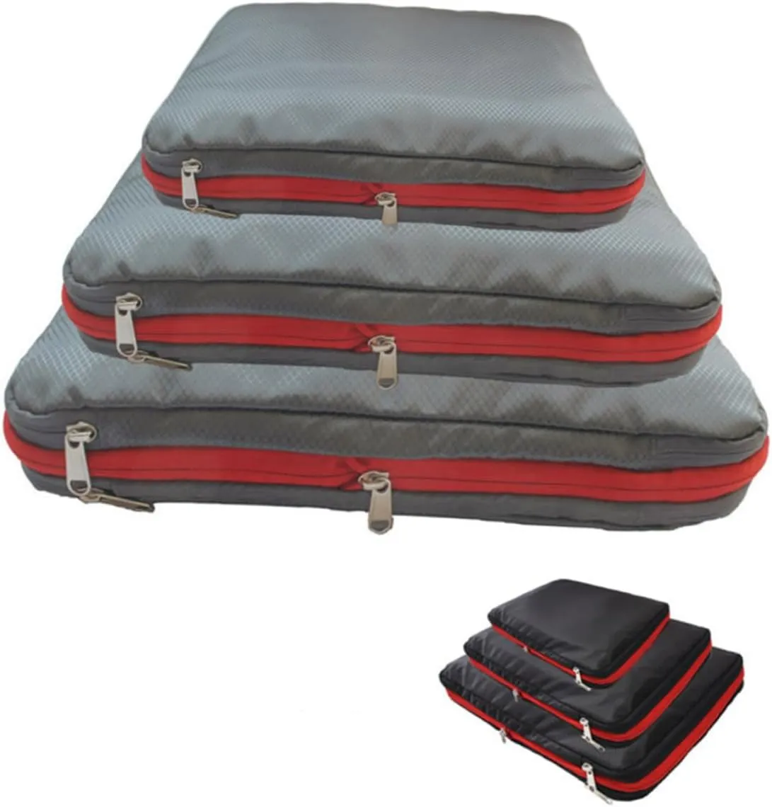 Nylon Waterproof Compress Bag for Travel Blanket Storage Zipper Pouches Quilt Bag Hanging Clothes Organizer (medium)