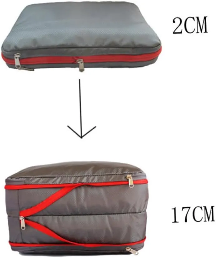 Nylon Waterproof Compress Bag for Travel Blanket Storage Zipper Pouches Quilt Bag Hanging Clothes Organizer (medium)