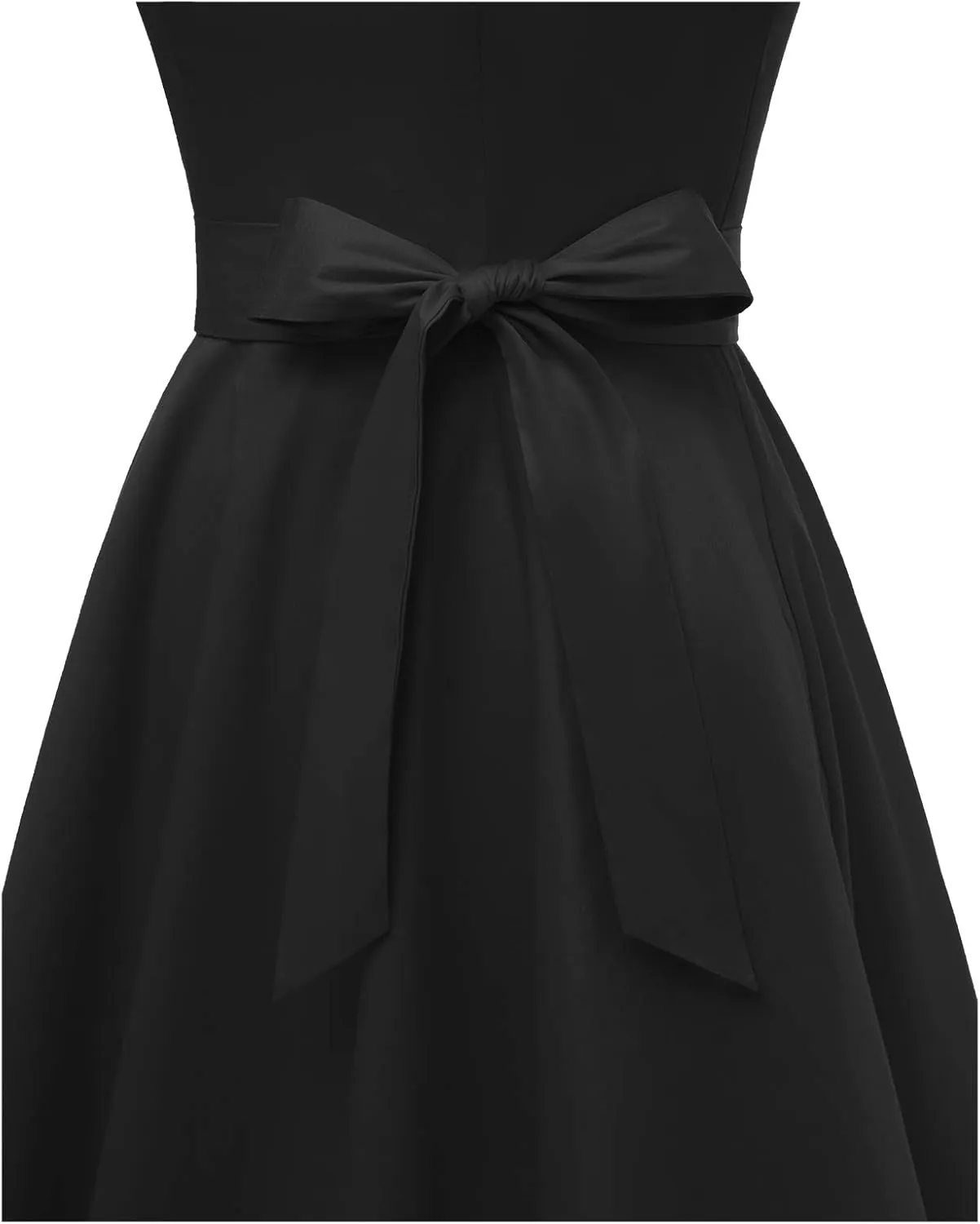 OBBUE Women's Square Neck Dress Vintage 1950s Cocktail Party Dress with Puff Sleeves