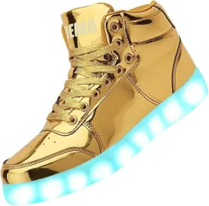 Odema V3 Aurora Unisex High Top Light Up Shoes, Sneakers with Lights for Men，Women, Led Light Shoes,USB Charging Glowing Shoes for Teens