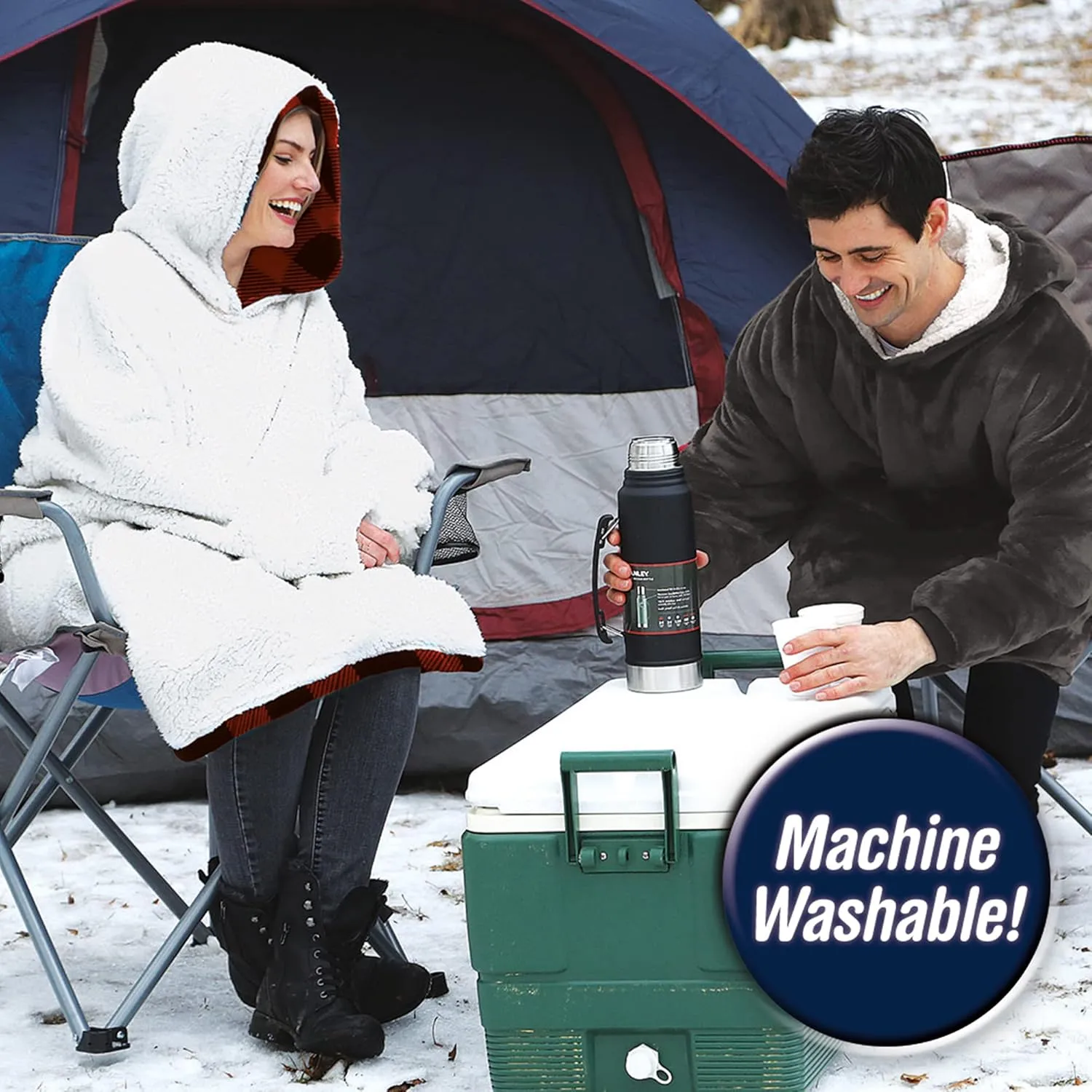 Ontel Huggle Hoodie Oversized Blanket Hoodie for Men & Women, Soft Fleece Sweatshirt, Giant Hood, Large Pockets & Sleeves