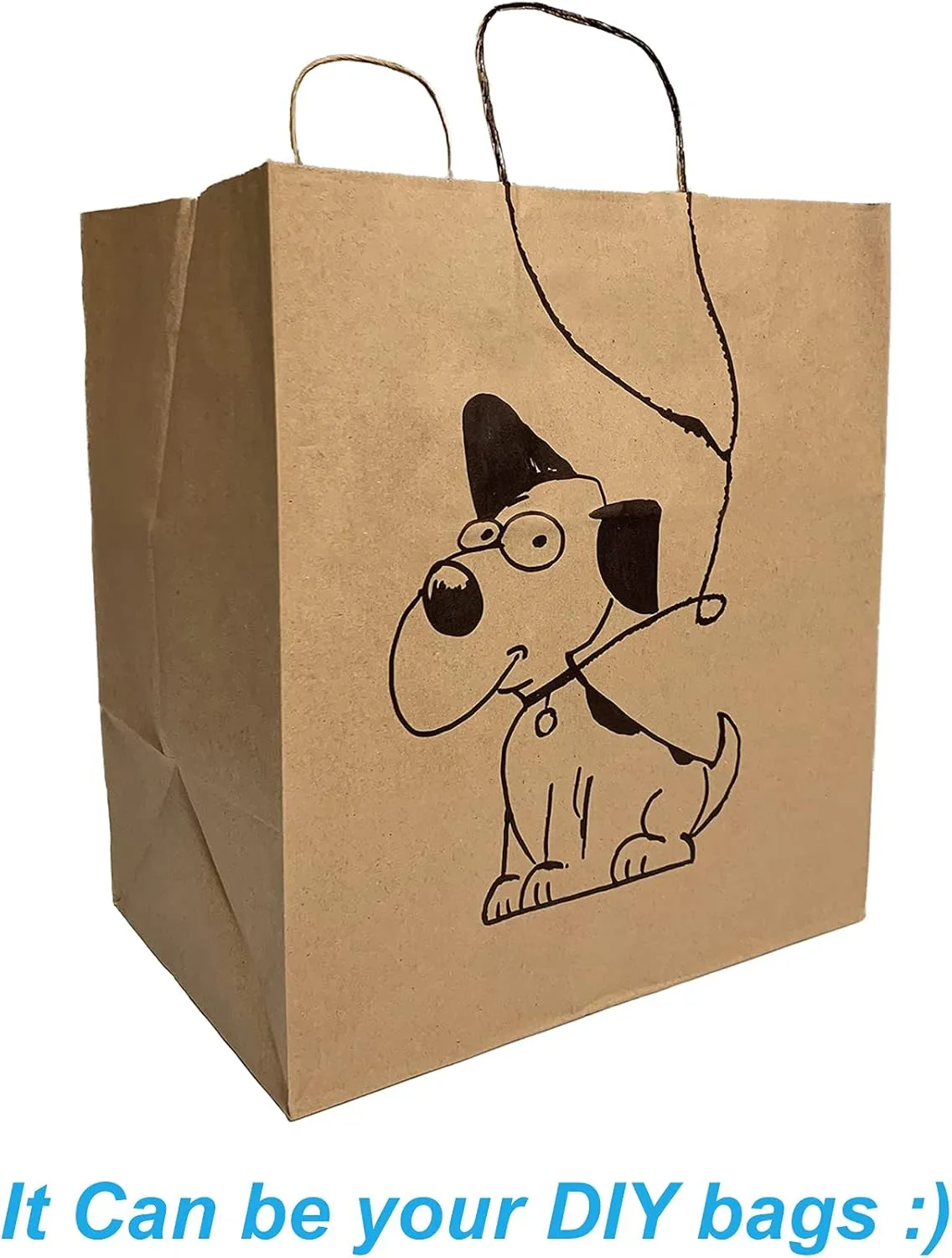orange river 25 Count 14" L x 10" W(gusset) x 15.75" H Large Ultra Wide Brown Kraft Paper Bags with Twisted Handle, Perfect Solution for Restaurant Takeouts, Parties, Baby Shower, Shopping