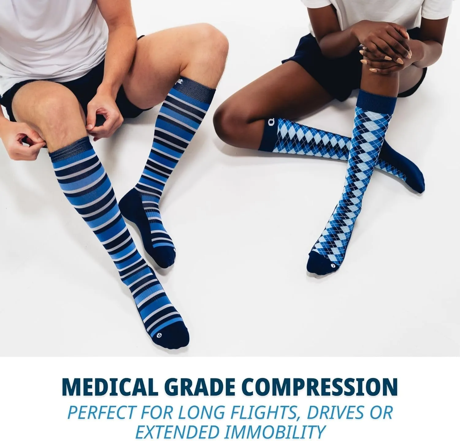 OS1st Wellness Compression Socks for circulation, swelling, deep vein thrombosis and calf cramps | 15-20mmHg