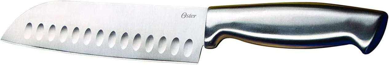 Oster Baldwyn High-Carbon Stainless Steel Kitchen Knife Cutlery Block Set, 22-Piece, Brushed Satin