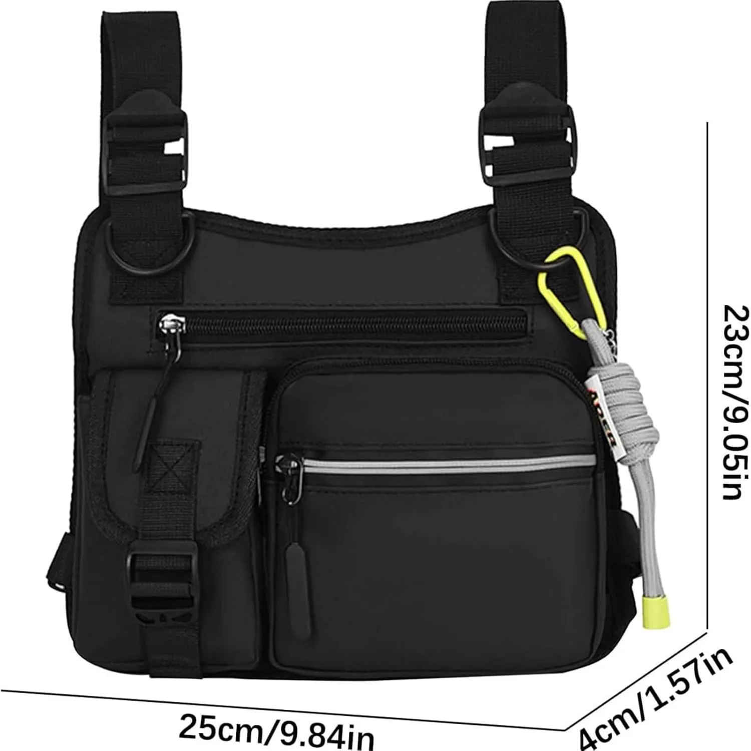 Outdoor Chest Bag for Men, Adjustable Zipper Multi-functional Tactical Chest Bag, for Outdoor Hiking, Sport (Gray)