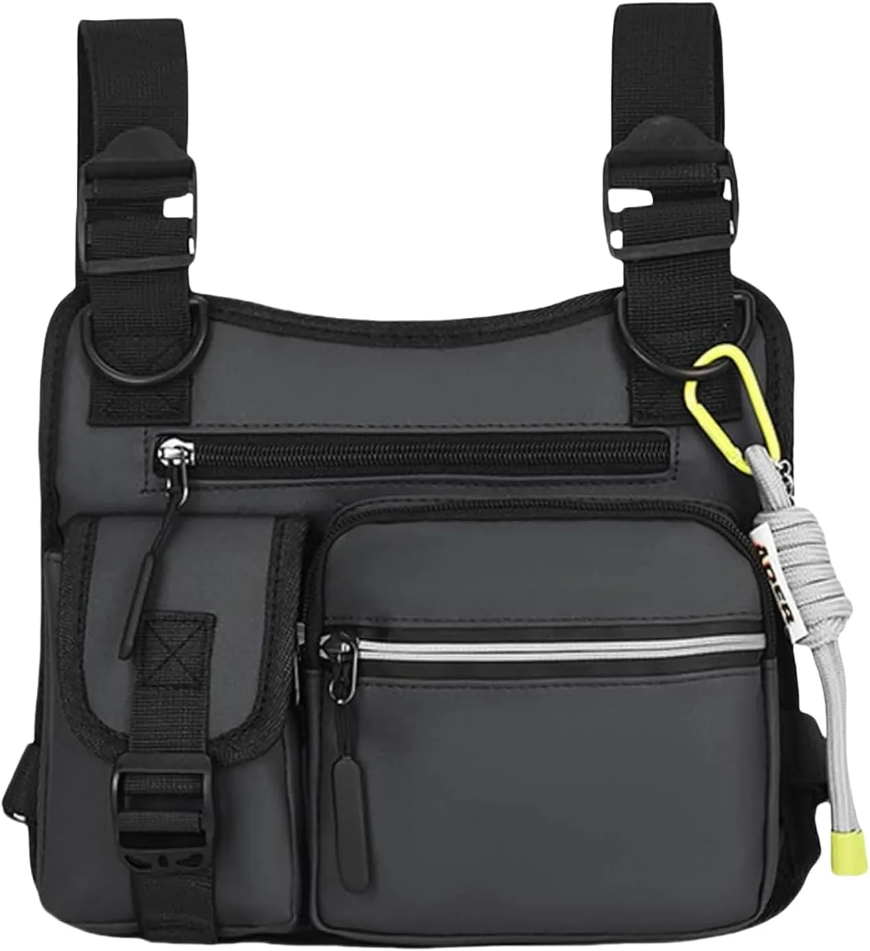 Outdoor Chest Bag for Men, Adjustable Zipper Multi-functional Tactical Chest Bag, for Outdoor Hiking, Sport (Gray)